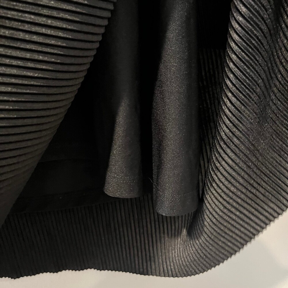 Zara Black Ribbed Pleated Mini Dress size Large - Picture 4 of 4